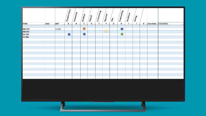Image of Smart Whiteboard with a grid