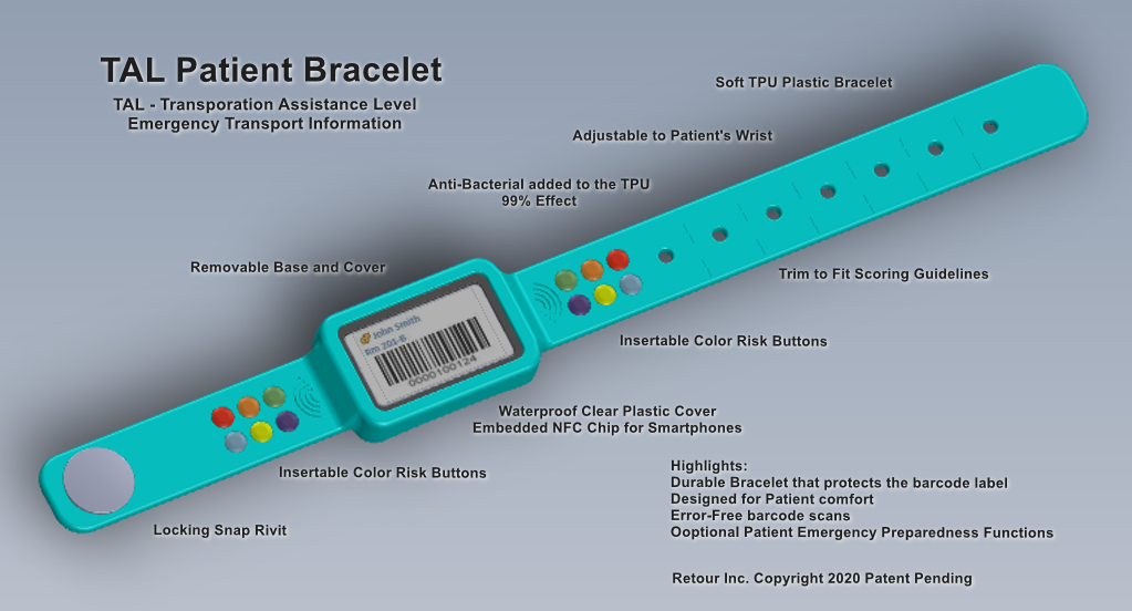 Bracelet Features TAL Patient Bracelet